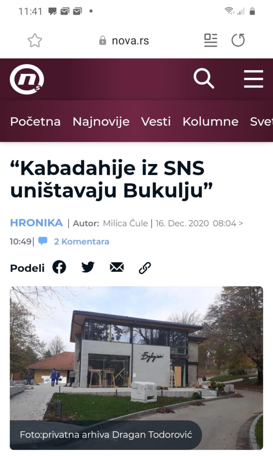Данас објављен текст на порталу „Нова С“ и приспели одговори порталу „еСтварност“ од ЈП „Србијашуме“ поводом прекњижавања својине на објекту „Ловачки дом“ у корист „Стублине“ ДОО Стојник