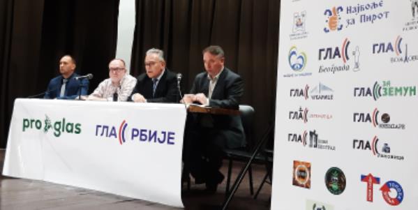 Слева: Мирко Јевтић, др Братислав Чеперковић, др Мирослав Стојановић и др Жарко Тодоровић