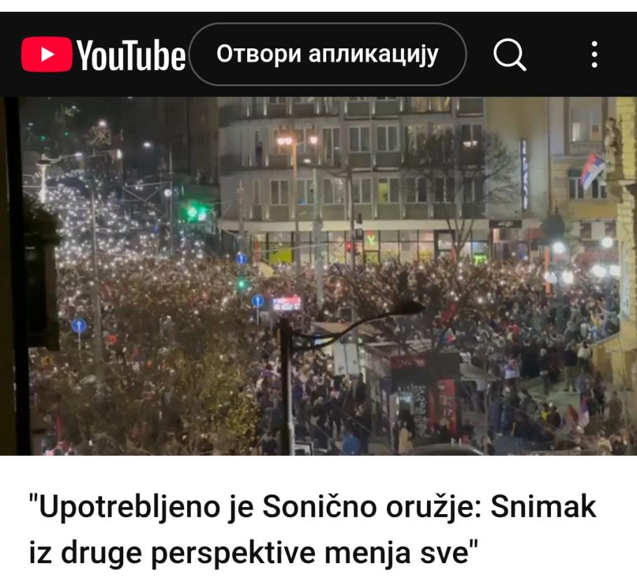 Детаљ са протеста на Славији, извор: скриншот, Интернет