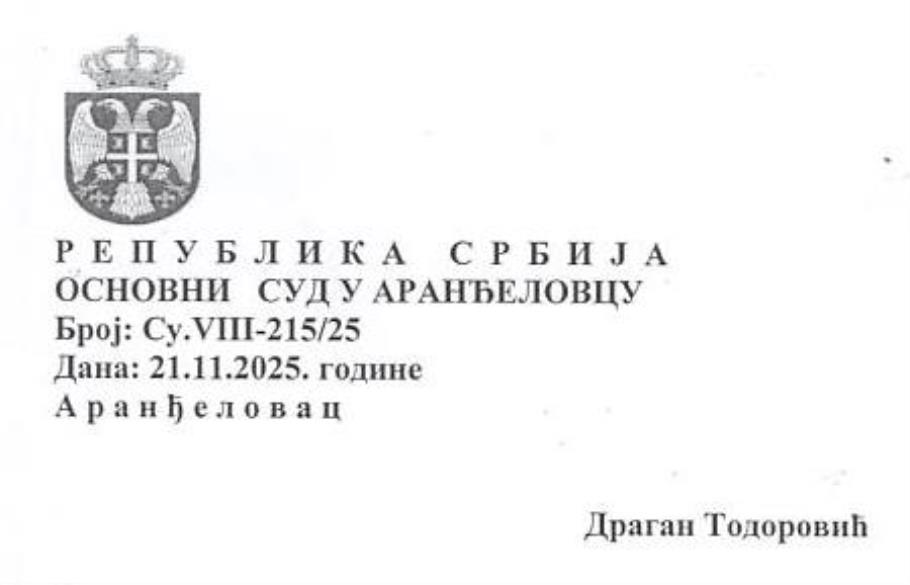 Заглавље дописа