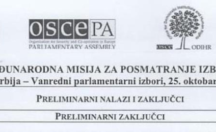Извештај ОДИХР о недавним парламентарним изборима у Србији